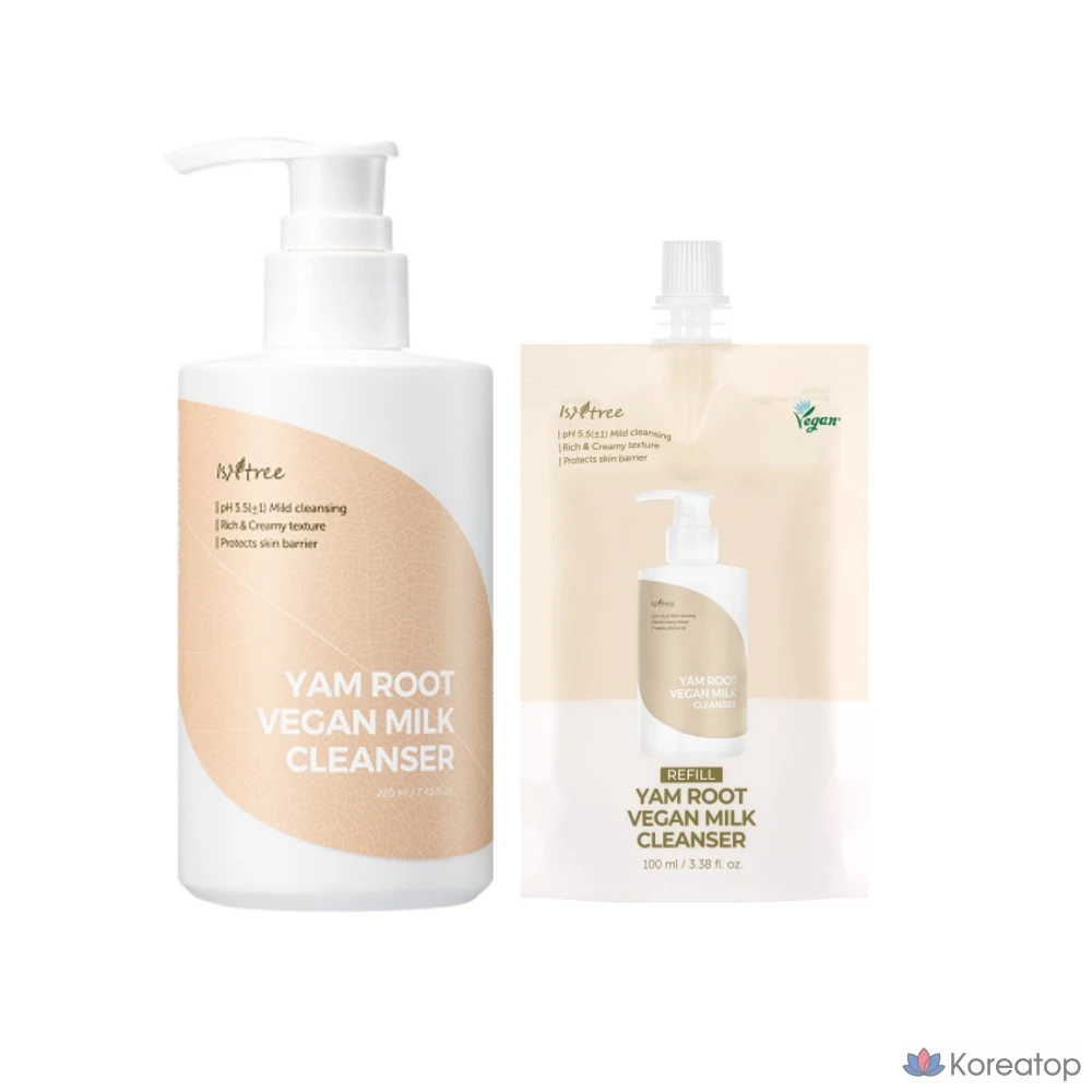 Очищающее молочко для лица Isntree Yamma Vegan Milk Cleanser 220 мл (+100 мл сменный блок)