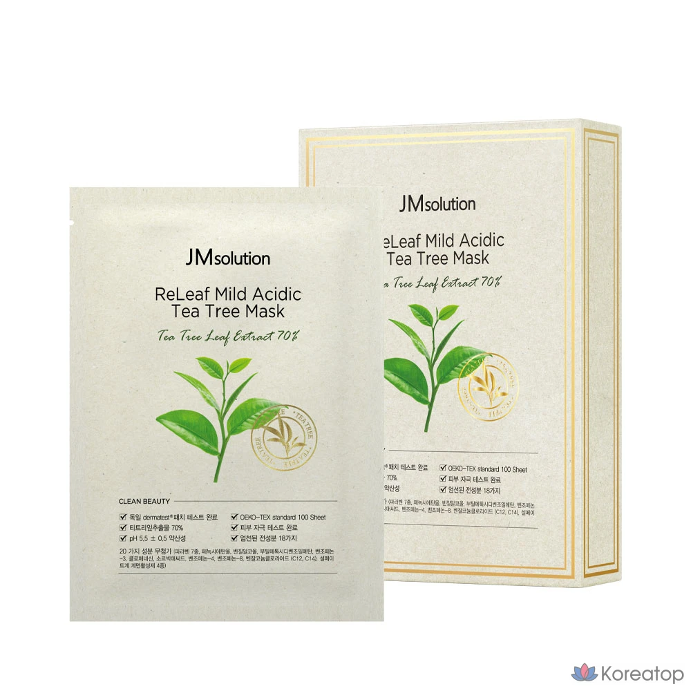 Тканевая маска для лица JM Solution Relief Mild Acid Tea Tree Mask, 30 мл, 40 шт., фото 2