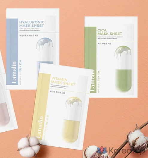 Маски для лица Lamelin Cica, 10 шт., упаковка из 3 шт., фото 2