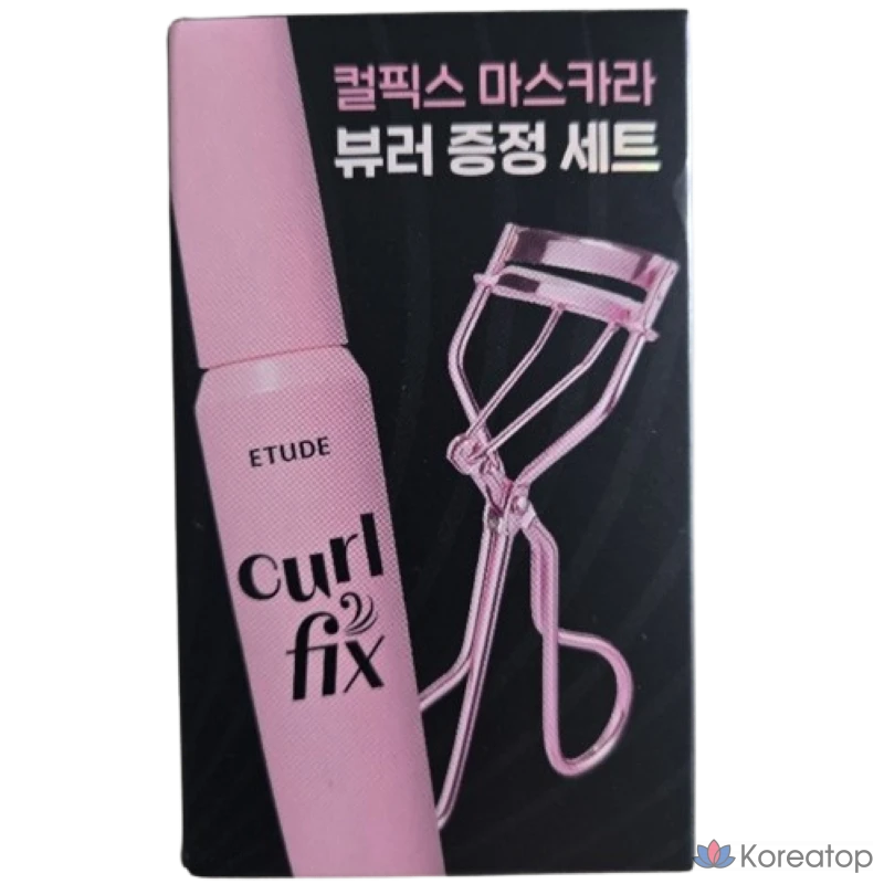 Набор Etude Curl Fix Mascara 8 г + щипцы для завивки ресниц, черный, 1 шт.
