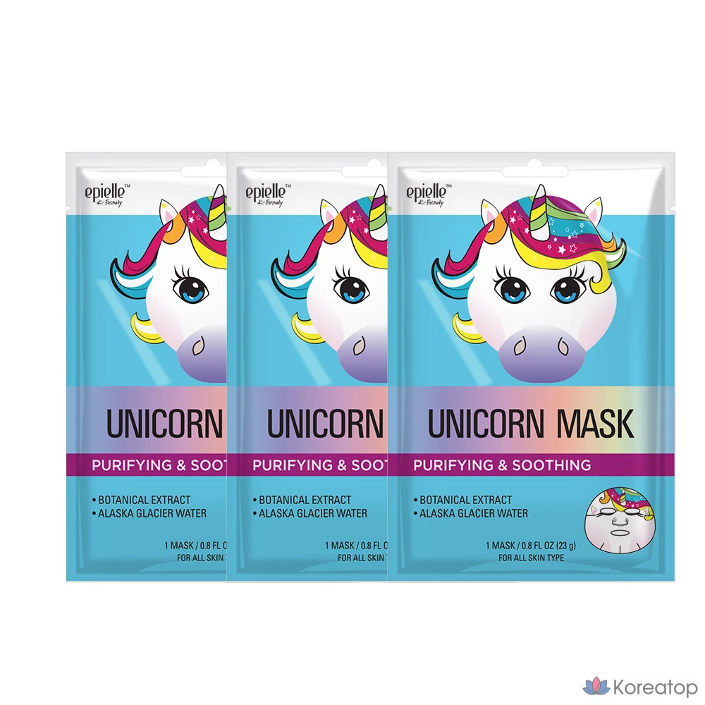 Тканевая маска для лица Epielle Unicorn Character Mask, 30 шт., фото 2