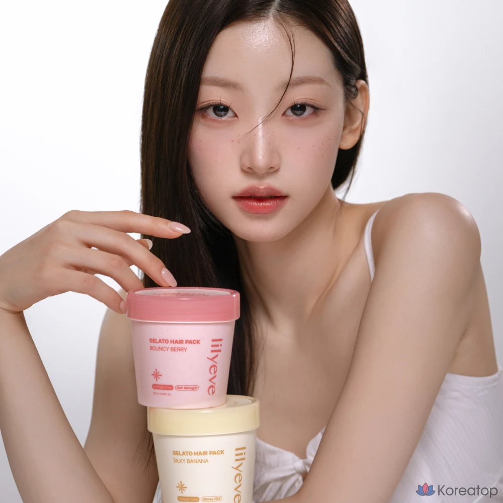 Восстанавливающая маска для волос Lilyeve Repair Gelato Hair Pack Silky Banana с высоким содержанием протеина для поврежденных волос, содержит экстракт морских водорослей, 1 шт., 200 мл