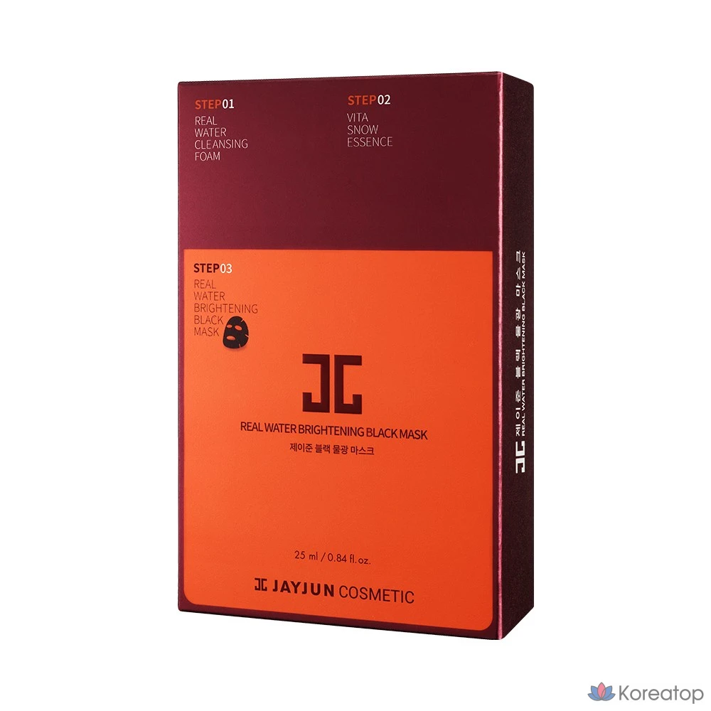 Тканевая маска для лица Jayjun Black Water Glow Hydro 3-Step Mask, 10 шт.