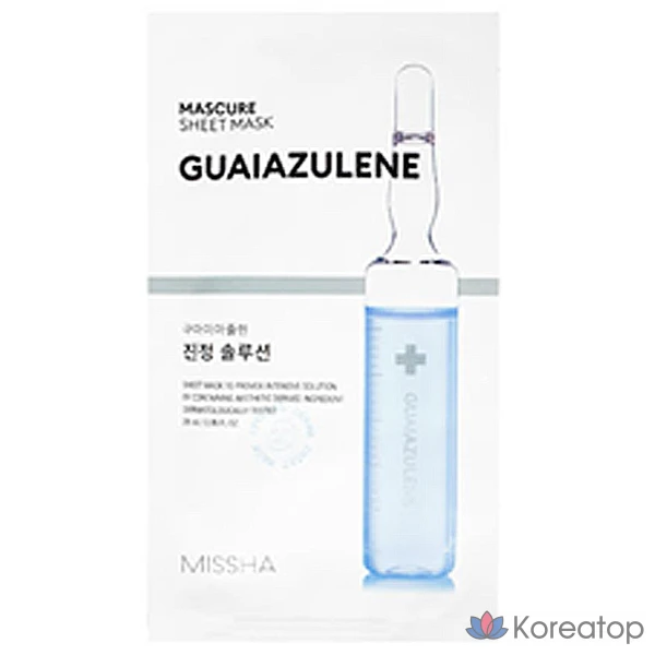 Набор из 10 тканевых масок Missha Mascure Soothing Solution, 1 упаковка, 10 штук.