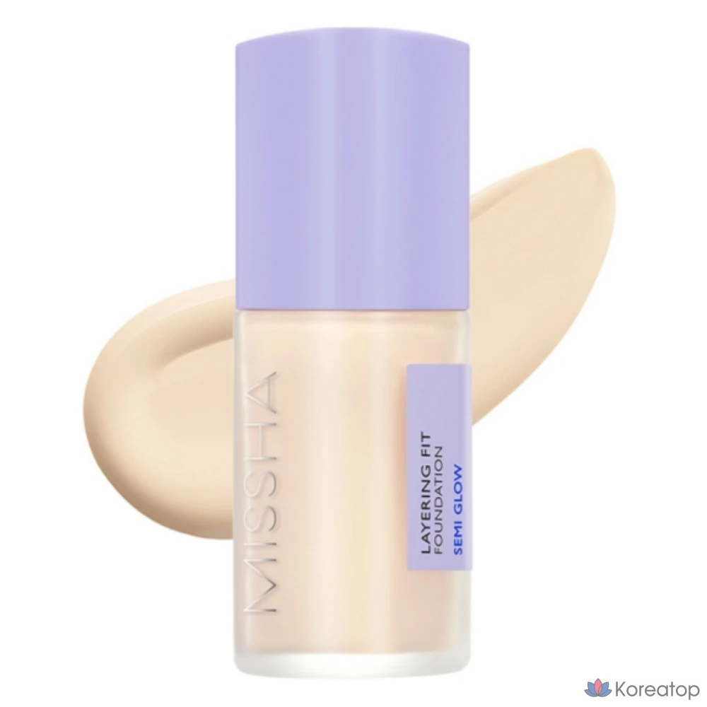 Тональный крем Missha Layering Fit Foundation Semi Glow, 35 мл, № 19, цвет слоновой кости, 1 шт.