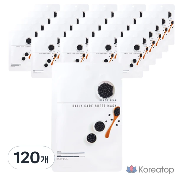 Тканевая маска для лица Eunyul Silver Black Bean Daily Care, 1 упаковка, 120 листов