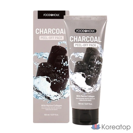 Отшелушивающая коллагеновая маска FoodaHolic, 150 мл, с углем