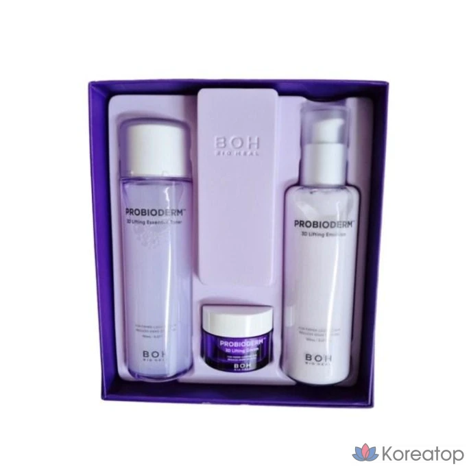 Biohealbo Probioderm 3D Lifting Skincare набор из 2 предметов (тоник + эмульсия) + крем, набор из 3 предметов для ухода за кожей, 1 набор