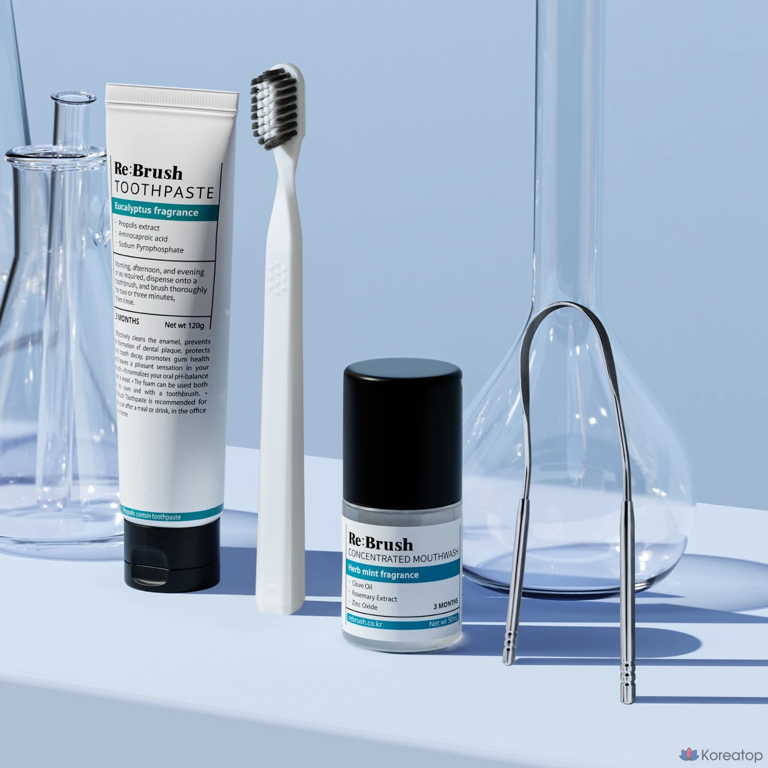 Средство для очищения языка Re:Brush Stainless Steel 7 Degree Tongue Cleaner, 30 г, 1 шт.