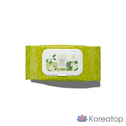 Очищающие салфетки с зеленым чаем The Saem Healing Tea Garden, 60 листов, 1 упаковка.