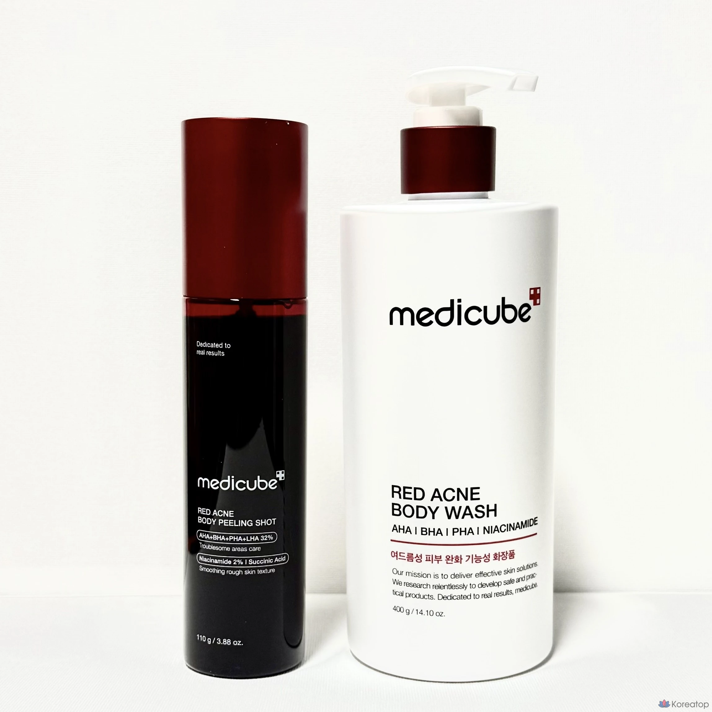 Набор для пилинга Medicube Body Trouble Peeling Set (гель для душа от прыщей + пилинг для тела от красных прыщей), 1 комплект.