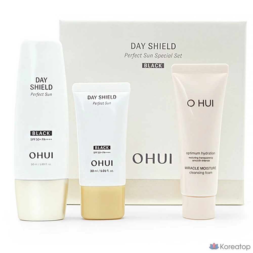 Набор из 2 косметических средств Ohui Sunscreen Day Shield Perfect Sun Black, 1 шт.