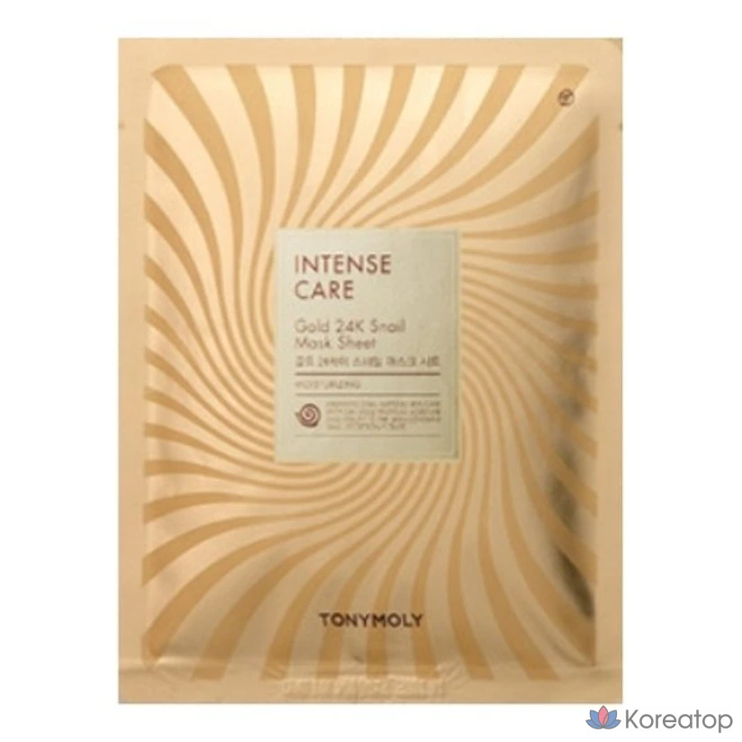Тканевая маска для лица Tony Moly Intense Care Gold 24K Snail Mask Sheet, 10 шт.