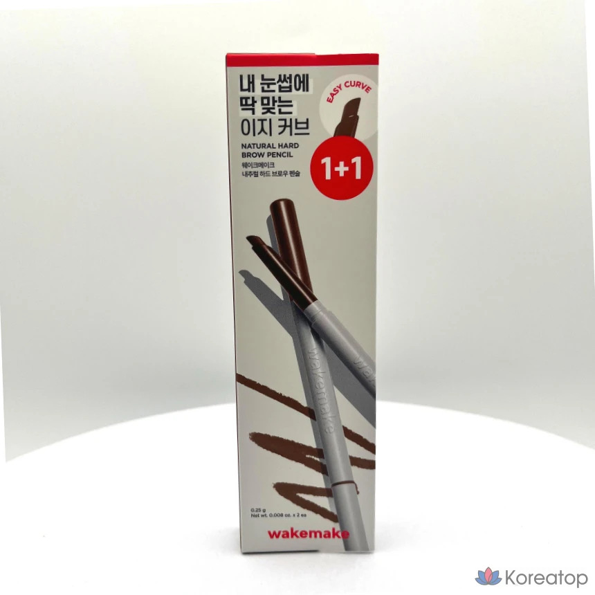 Карандаш для бровей Wakemake Natural Hard Brow Pencil 1+1, 03 Натуральный коричневый, 1 шт, фото 2