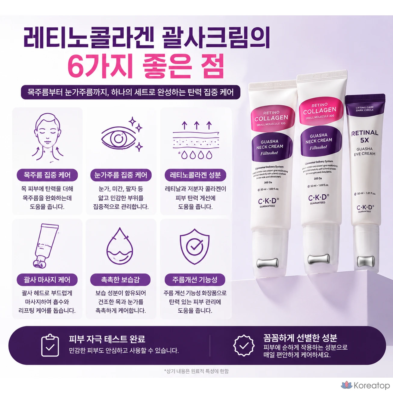 Крем для области вокруг глаз CKD Retino Collagen Guasha Neck Wrinkle Eye Cream, 130 мл, 1 шт., фото 2