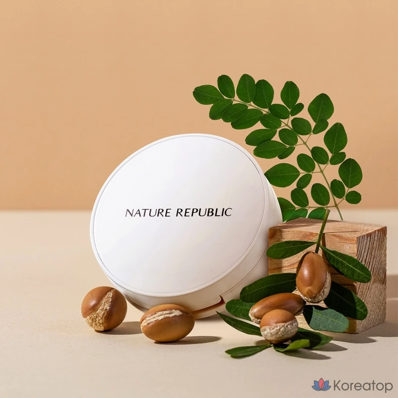 Компактная пудра Nature Republic Nature Origin Cover Two-Way Pact, оттенок 02 Natural Beige, 9 г, 1 шт., фото 2