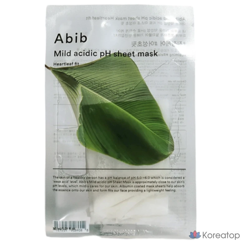 Тканевая маска для лица Abib Low pH Sheet Mask Heartleaf Fit, 30 мл, 2 шт.