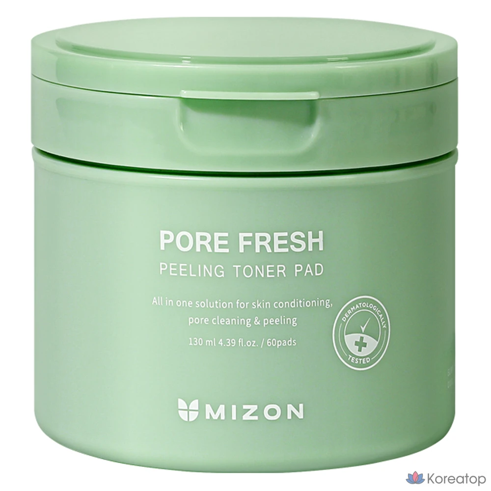 Тонизирующие подушечки для лица Mizon Pore Fresh Peeling Toner Pads, 60 шт., 60 листов, 1 упаковка.