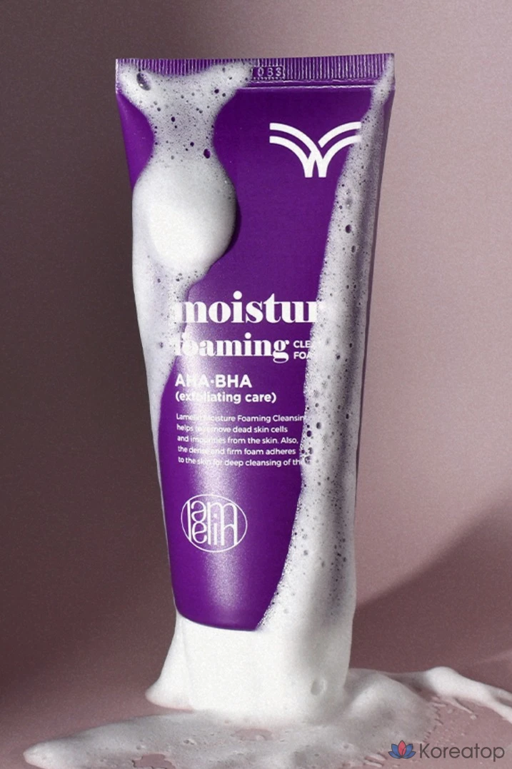 Lamelin Moisture Foaming Очищающая пенка с AHA и BHA, 1 шт., 100 мл