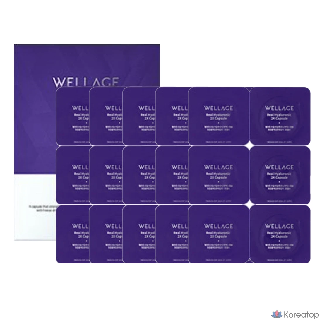 Капсулы WELLAGE Real Hyaluronic, 3 сезон, 30 доз + ампула 70 мл, лиофилизированная гиалуроновая кислота, 1 шт.