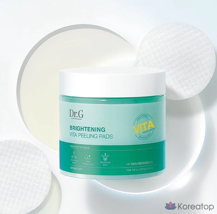 Отшелушивающие подушечки Dr.G Brightening Vita, 160 г, 70 листов, 1 упаковка.