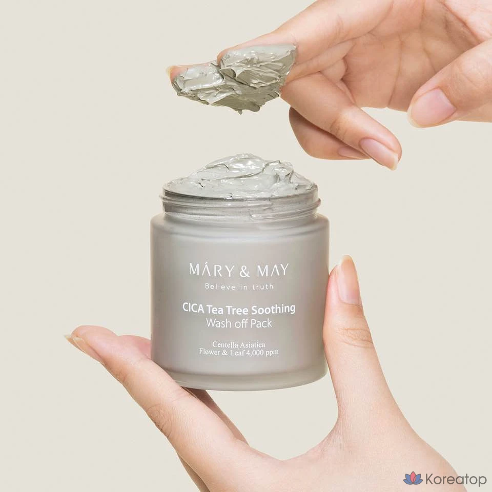 Успокаивающая смываемая маска для лица Marienmay Cica с маслом чайного дерева, 125 г, 1 упаковка
