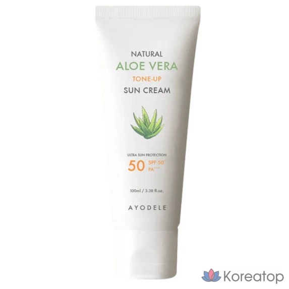 Солнцезащитный крем Ayodele Natural Aloe Vera Whitening Tone-Up Triple-Functional Sunscreen, 100 мл, 1 шт.