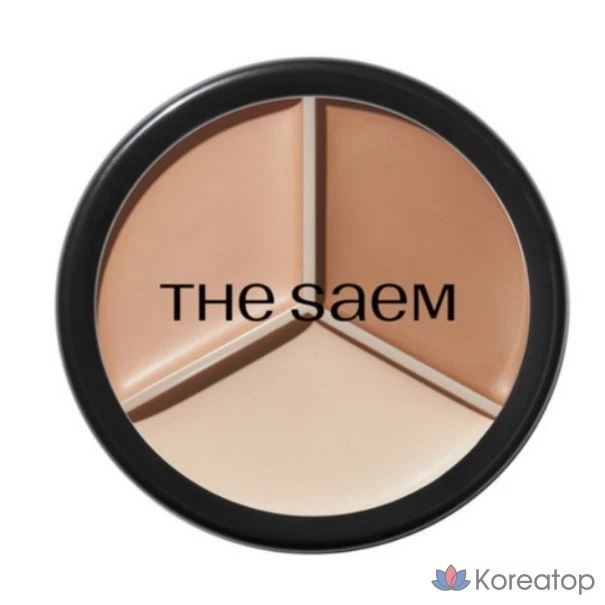 Консилер The Saem Cover Perfection Triple Pot Concealer, оттенок 02 Contour Beige, 13.1 г, 1 шт.