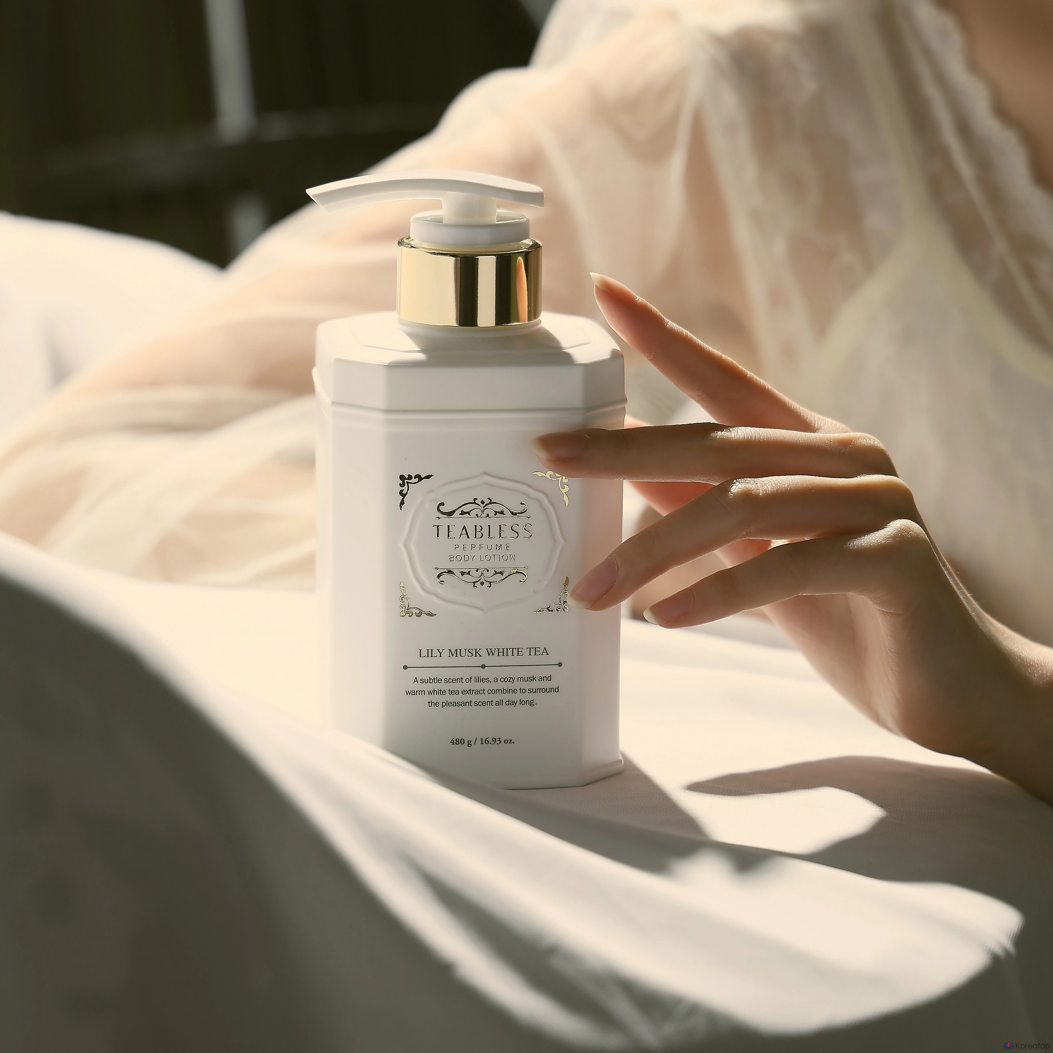 Лосьон для тела TEABLESS Perfume Body Lotion Lily Musk White Tea, 480 г, 1 шт.