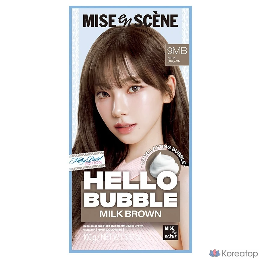Краска для волос Mise en Scene New Hello Bubble, оттенок 9MB Milk Brown, 1 шт.