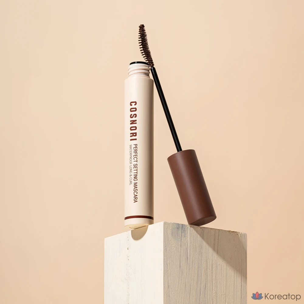 Водостойкая тушь для ресниц Cosnori Perfect Setting Waterproof Long &amp; Curl Mascara, 7 мл, оттенок 02 Cozy Brown, 1 шт.