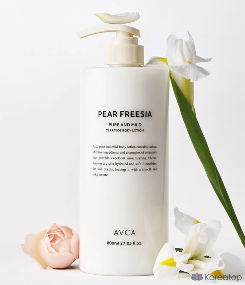 Лосьон для тела AVCA Pure &amp; Mild с керамидами, груша и фрезия, 1 шт., 800 мл