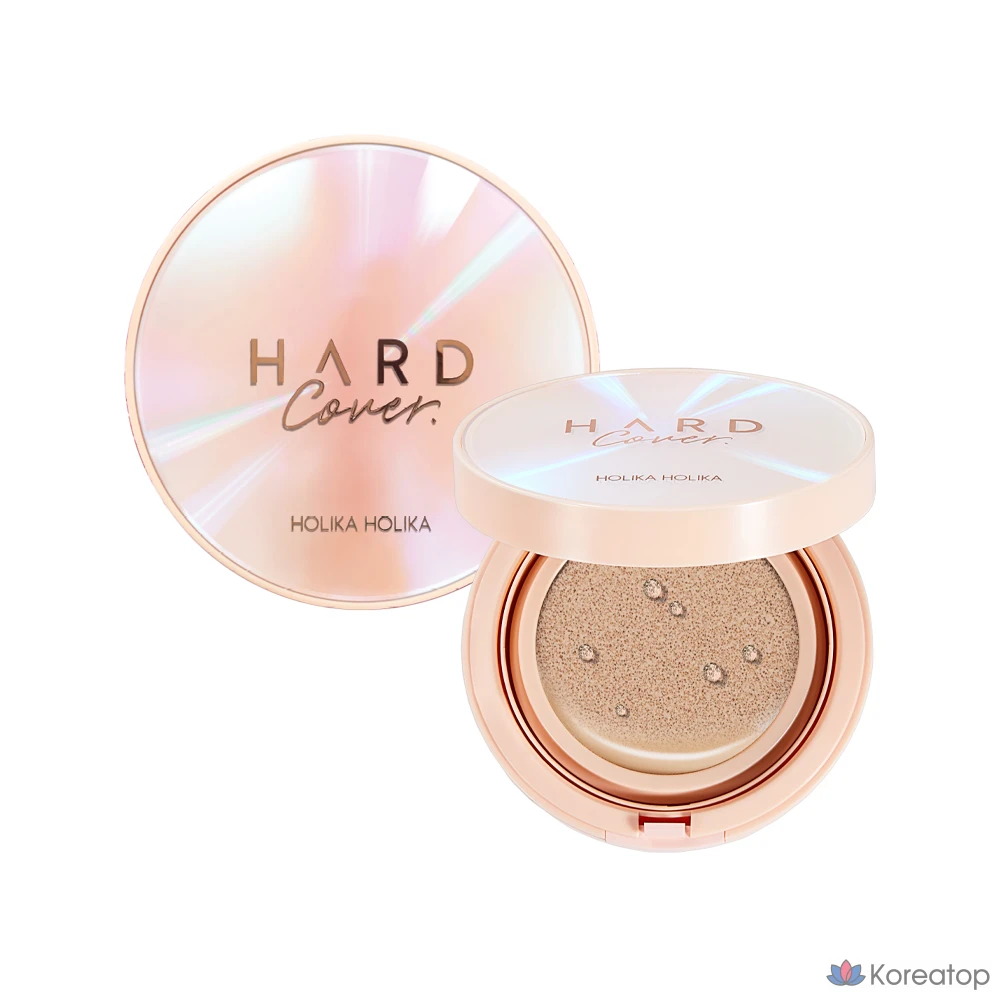 Кушон Holika Holika Hard Cover Glow EX Cushion Foundation (основа + сменный блок), оттенок 04 Honey, 28 г, 1 шт.