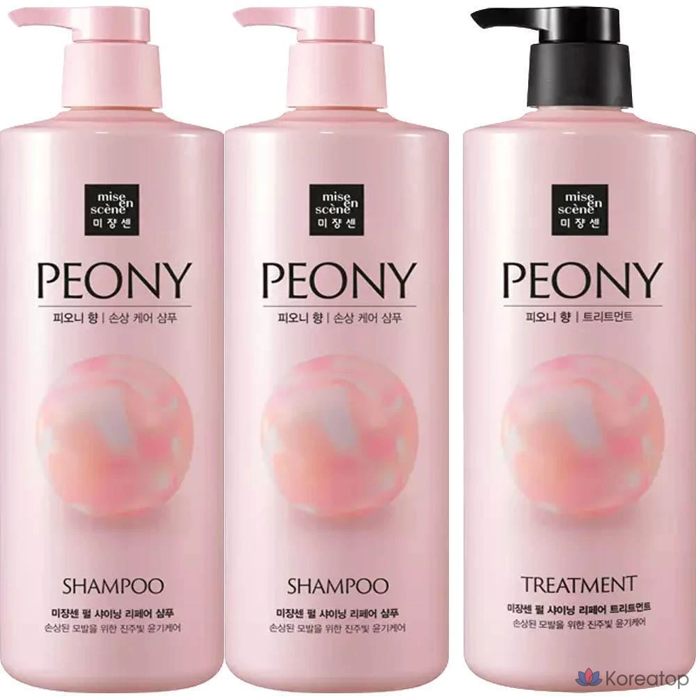 Mise en Scene Pearl Shining Perfume Peony Scent Shampoo 1 x + Treatment 1 x, 1000ml, фото 2