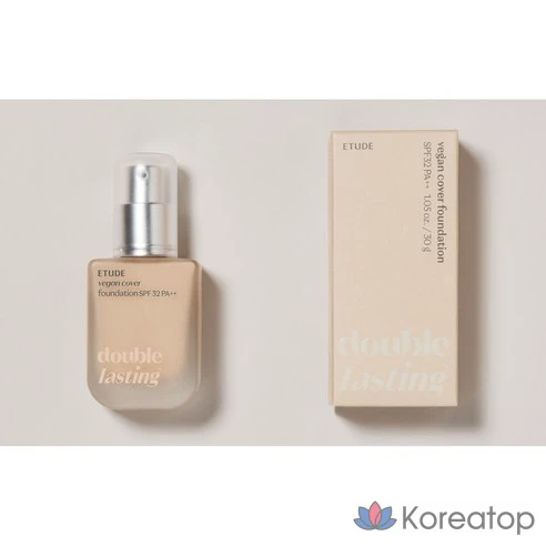 Тональная основа Etude Double Lasting Vegan Cover Foundation 19N1 Light Beige