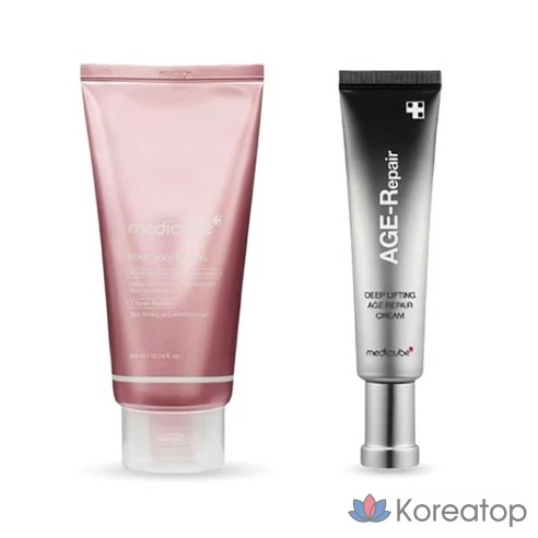 (Новейший) гель-бустер Medicube PDRN 300 мл + восстанавливающий крем Deep Lifting Age Repair 30 мл / TJ