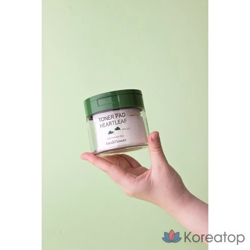 Medi Flower Тонер пэды для лица увлажняющие с экстрактом хауттюйнии Pad Toner Heartleaf pH5.5, 180 мл