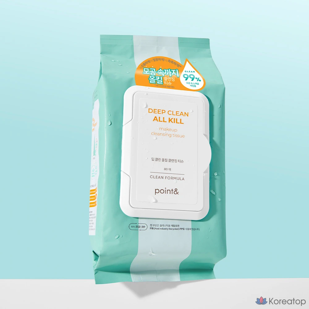 Очищающие салфетки Point& Deep Clean All-Kill Cleansing Tissue, 80 шт., 445 г