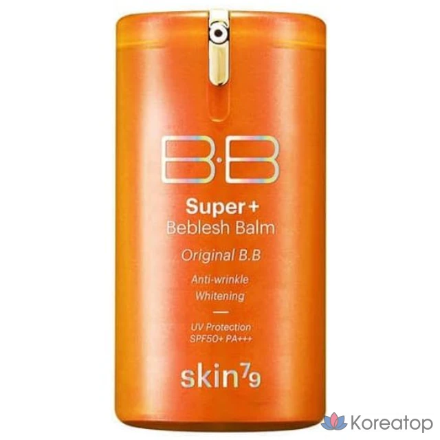 BB-крем SKIN79 Orange SPF50+ PA++ № 21, бежевый, для коррекции тона кожи, контурирования, сужения расширенных пор и уменьшения покраснений.