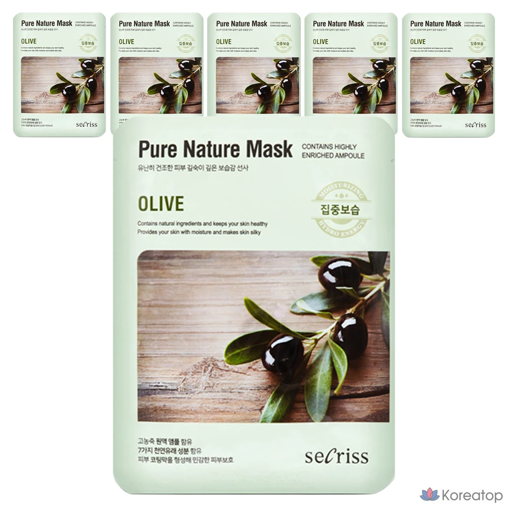 Набор масок для лица Anskin Secret Pure Nature, оливковый цвет, 25 мл, 6 шт., 1 шт.