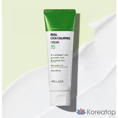 Успокаивающий крем Wellage Real Cica 95