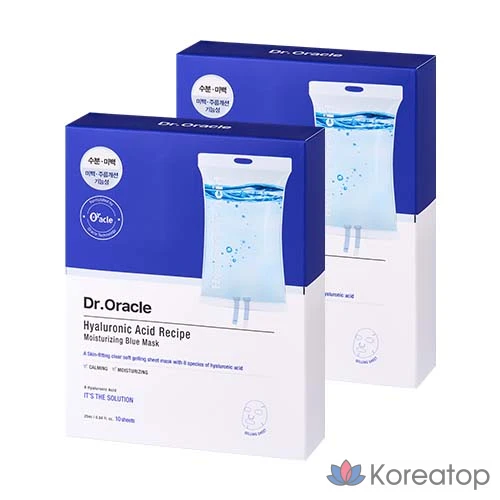 Тканевая маска для лица Dr. Oracle Hyaluronic Acid Recipe Blue Mask, 20 шт.