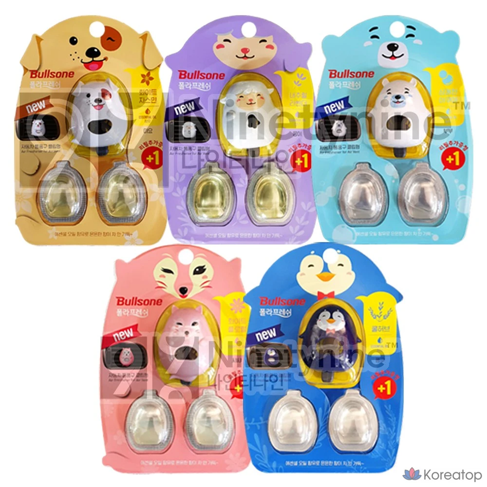 Автомобильный ароматизатор Bullsone Polar Fresh North Pole Bear Couple, Aqua, основной блок + сменный картридж, 1 шт.