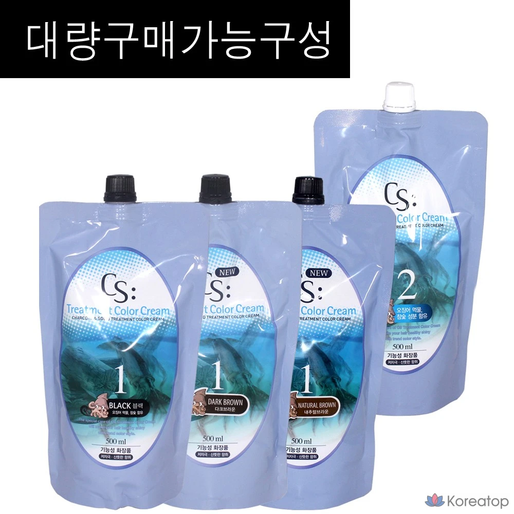 Краска для волос Somang CS CS Treatment Squid Ink, крем-краска 500 мл (5 цветов) / Краска для волос с низким уровнем раздражения, краска для седых волос, закрашивание седины / Натуральный коричневый цвет, 1 шт.