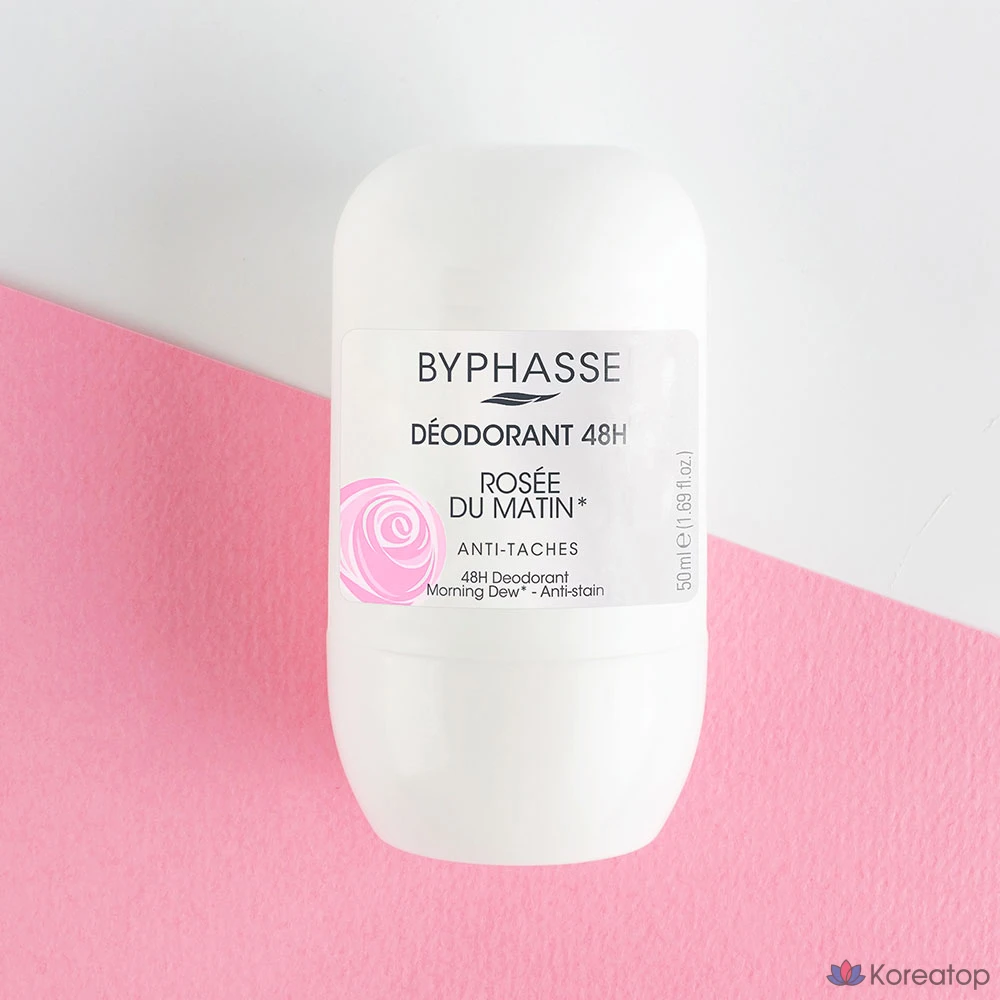 Дезодорант-ролик Byphasse Roll-On Deodorant 48H, аромат Rose, 50 мл, 1 шт.