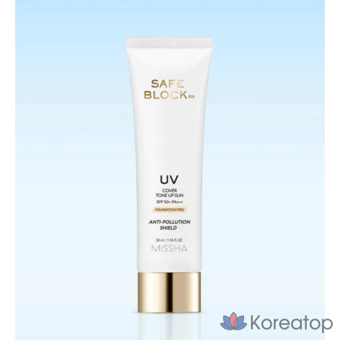 Солнцезащитный крем Missha Safe Block RX Cover Tone Up SPF50+ PA++++, 50 мл