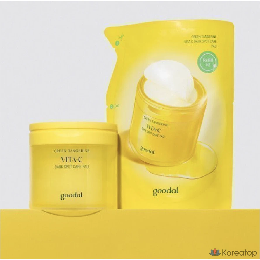 Тонер-подушечки Goodal Green Tangerine Vita C, 70 шт., 1 упаковка.