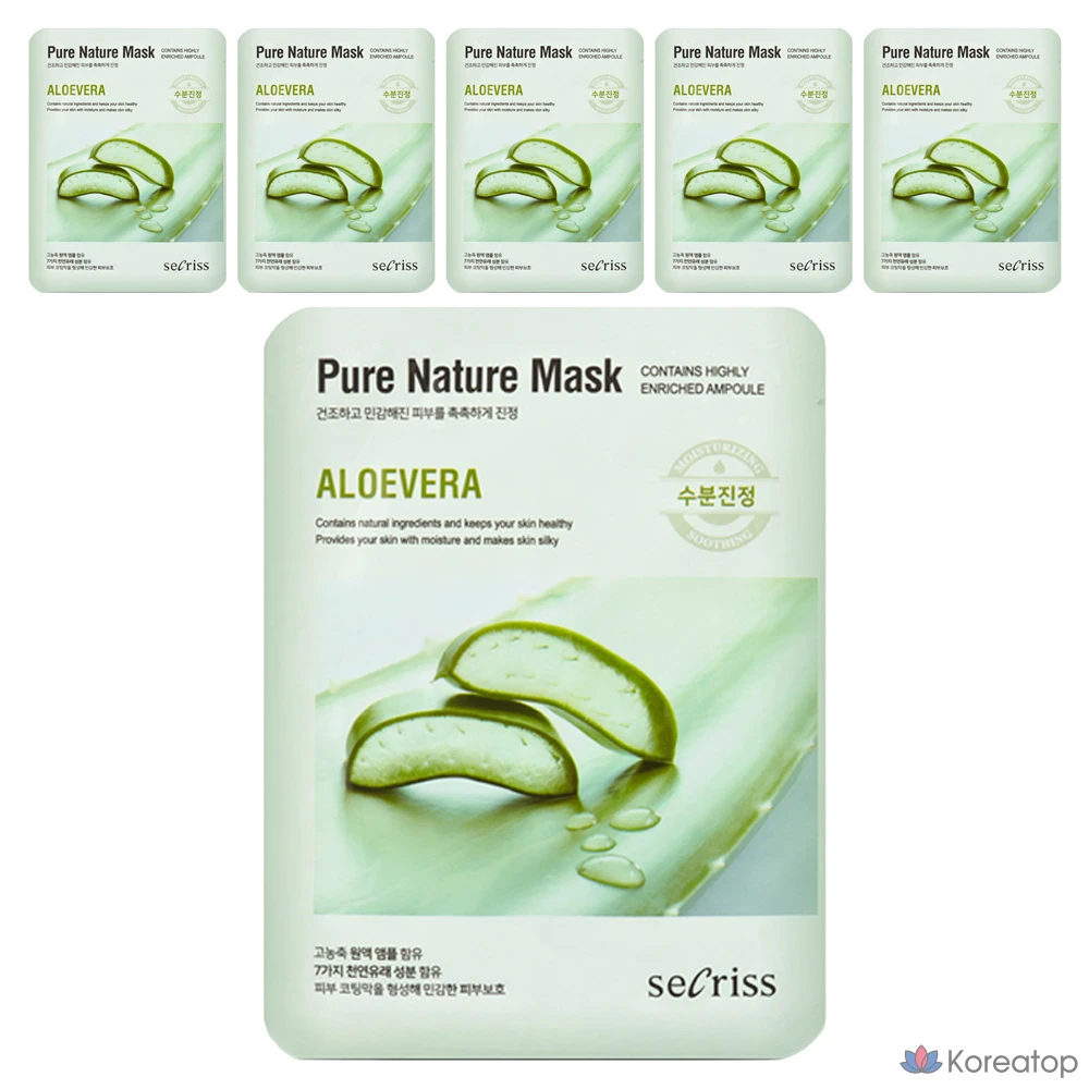 Набор масок для лица Anskin Secret Pure Nature с алоэ вера, 25 мл, 6 шт., 1 шт.