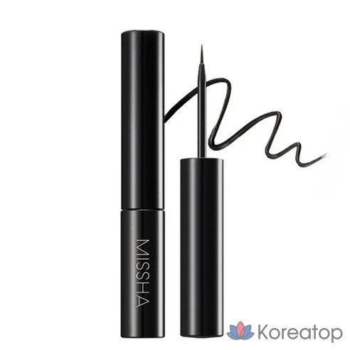 Жидкая подводка лайнер фломастер для глаз черная Missha 6 г