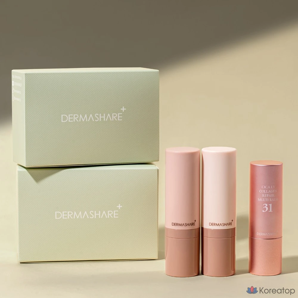 Тональный крем-стик Dermashare Vegan Natural Cover Stick Foundation 14 г + Cica LV Collagen Repair Multi-Balm 11 г, № 21 + Collagen Multi-Balm, 1 шт.